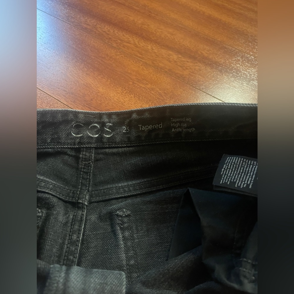 COS Tapered-leg High-rise Black Jeans